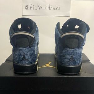 Air Jordan 6 Retro Gs (Washed denim/Blacksail, toile delavee/voile/nior